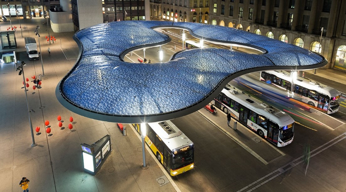 Bushof Aarau von oben